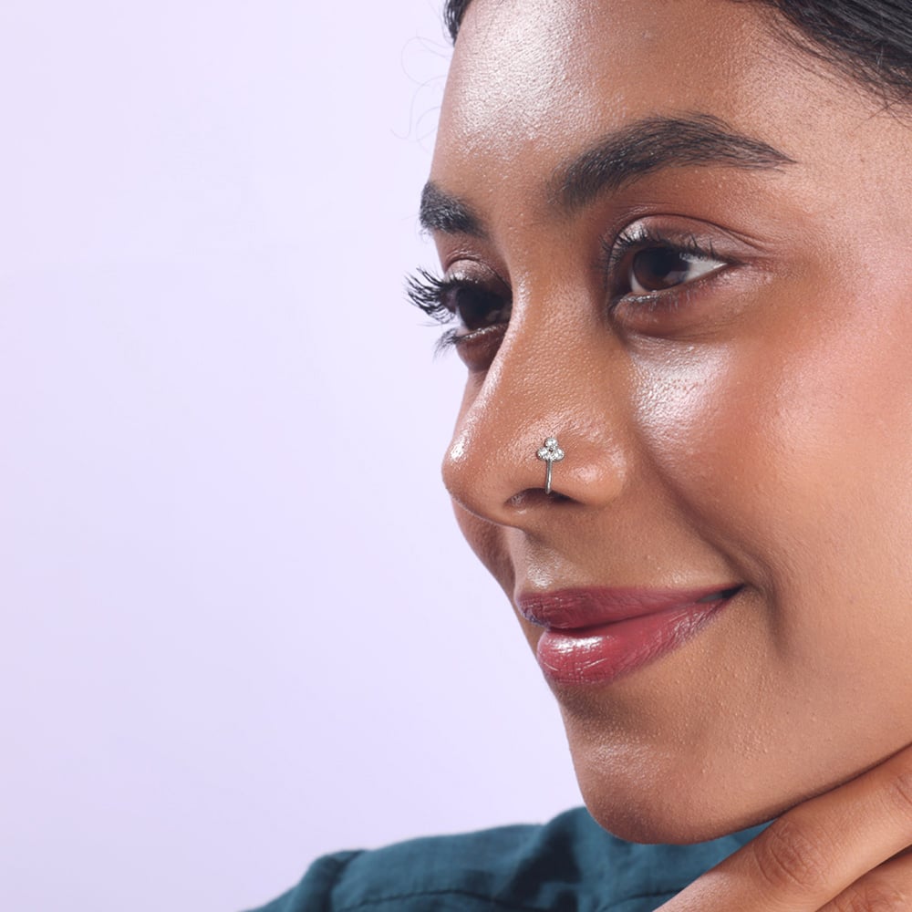 Chic Trio Silver Nose Pin,,hi-res thumbnail 2