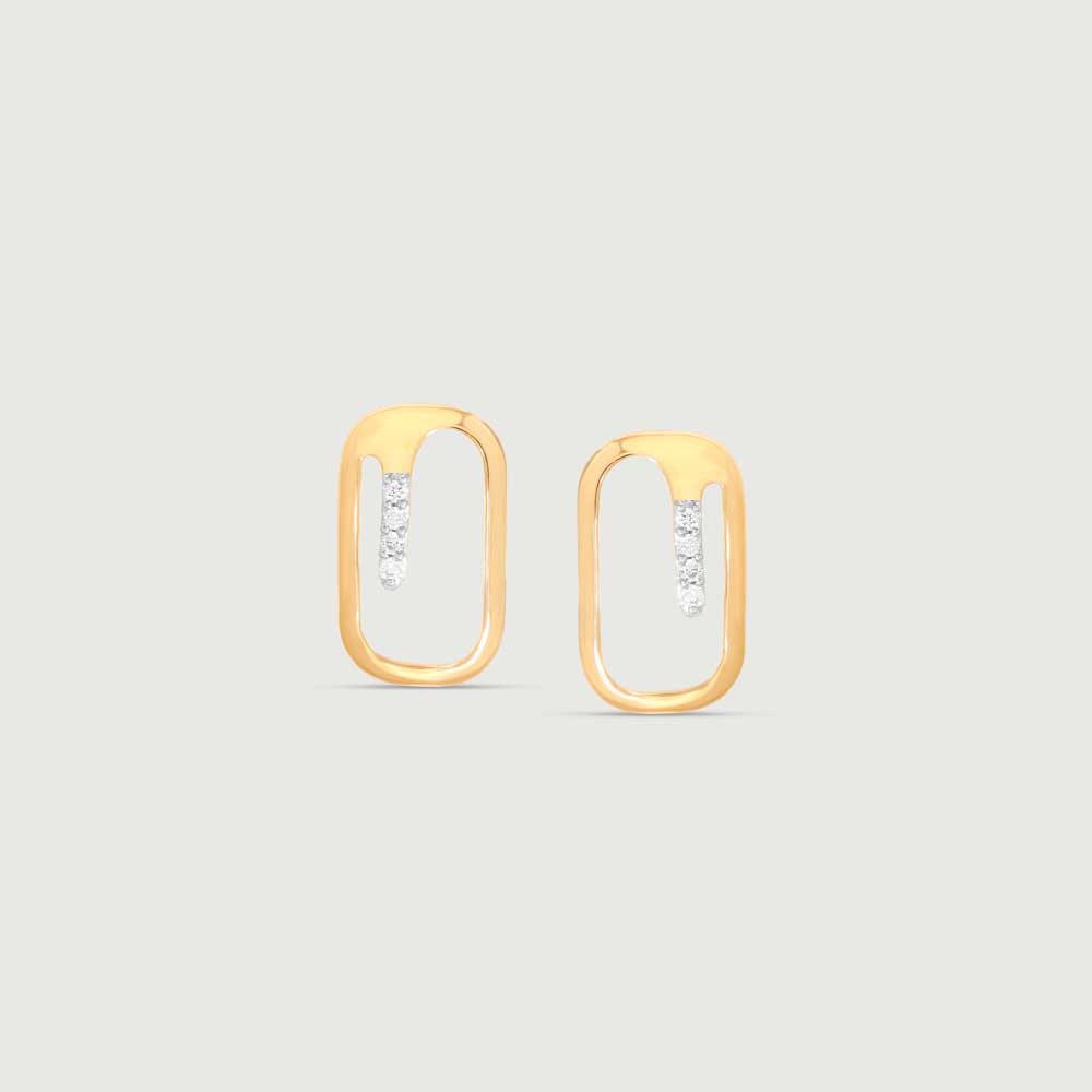 Modern Edge Diamond Stud Earrings,,hi-res thumbnail 3