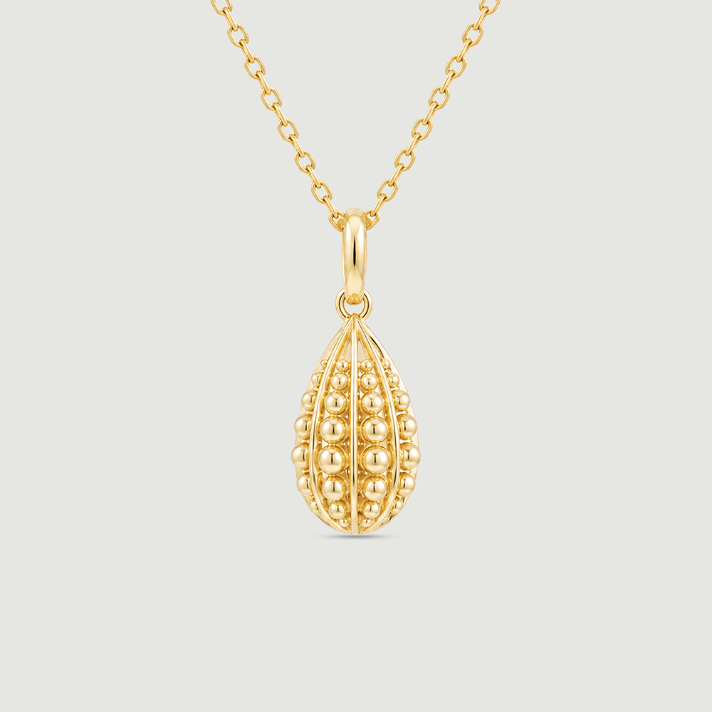 Sculptural Beaded Gold Pendant,,hi-res thumbnail 3