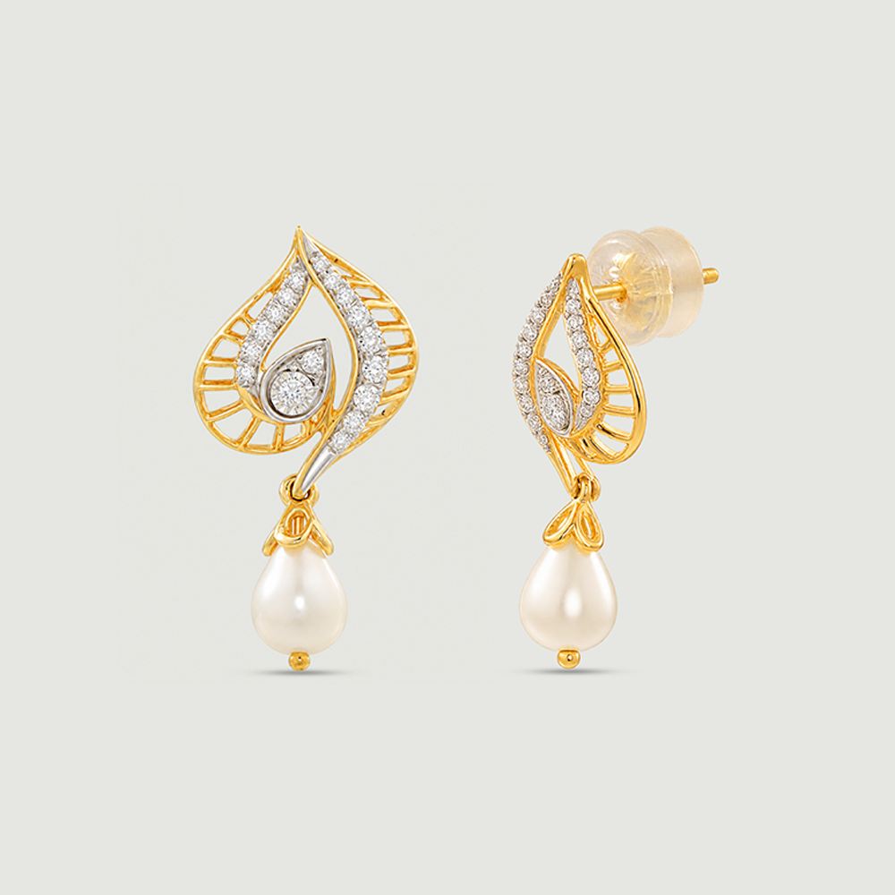Radiant Diya Pearl Diamond Drop Earrings,,hi-res thumbnail 4
