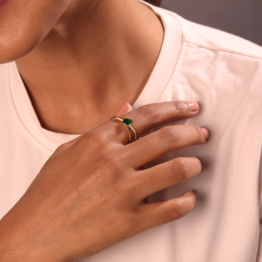 Verdant Radiance 14KT Gold & Diamond Ring,,hi-res thumbnail 2