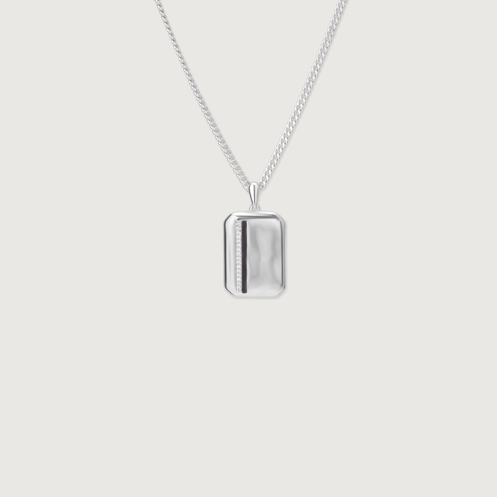Polished Edge Silver Necklace,,hi-res thumbnail 3
