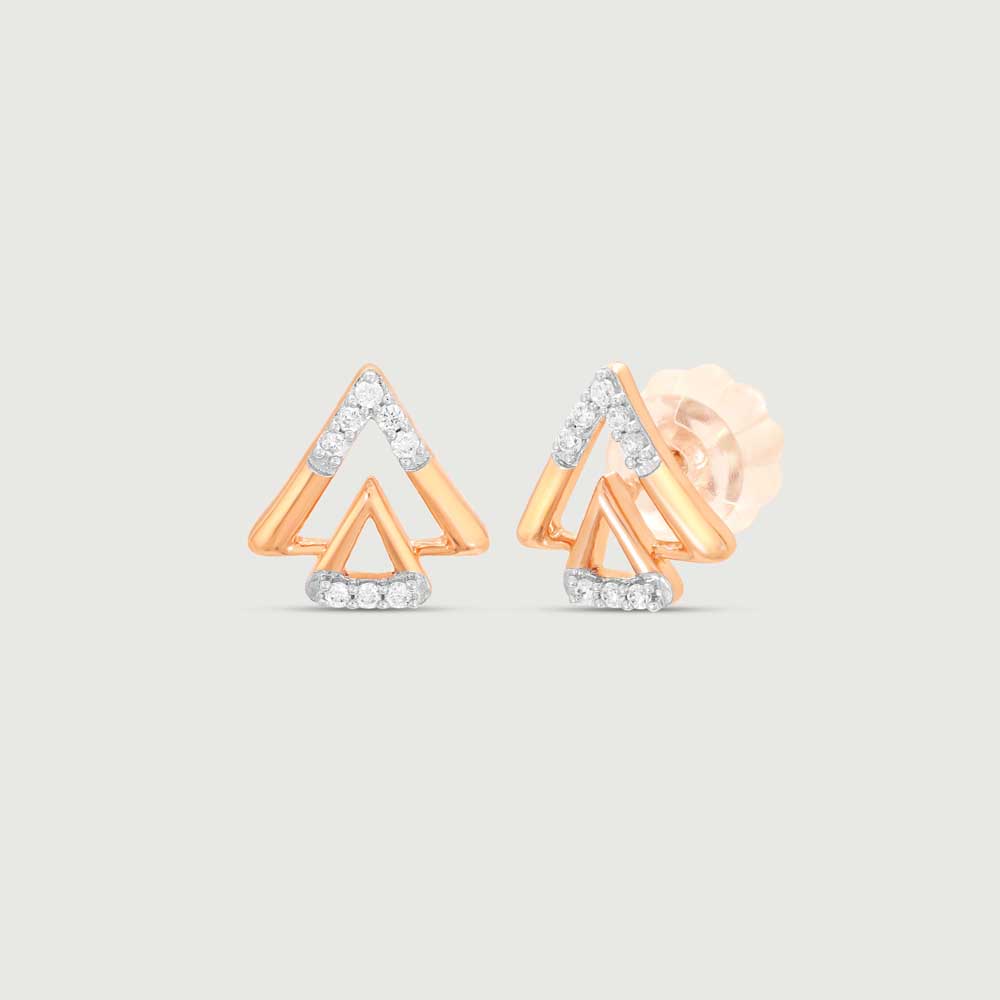 Gleam Edge Diamond Stud Earrings,,hi-res thumbnail 4