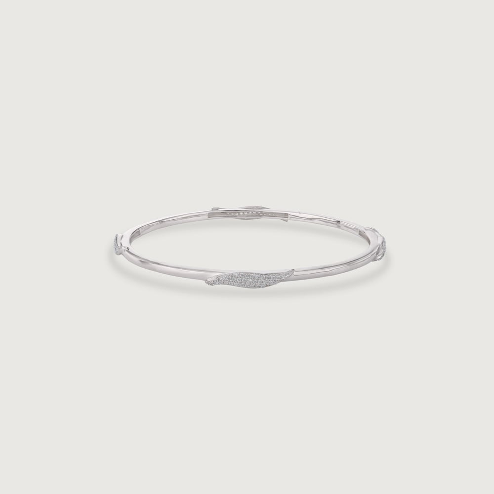 Shiny Contoured Silver Bangle,,hi-res thumbnail 3
