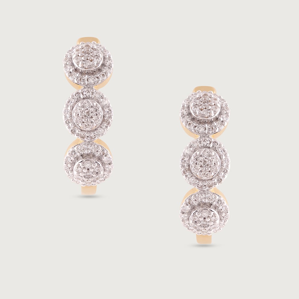 Leafy Luxe Diamond Hoop Earrings,,hi-res thumbnail 3
