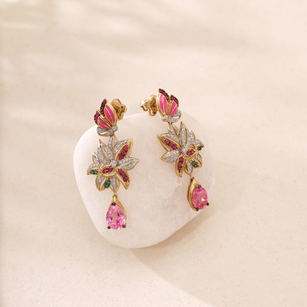Blossoming Radiance Diamond Drop Earrings