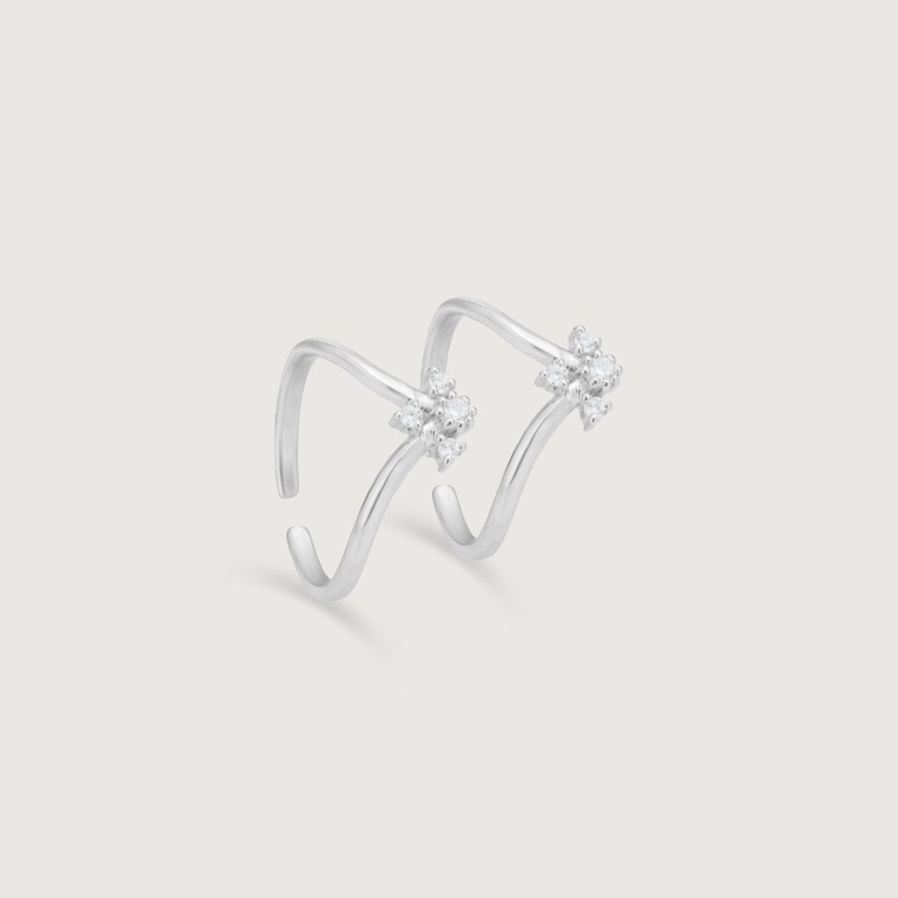 Sparkling Petal Silver Toe Rings,,hi-res thumbnail 3