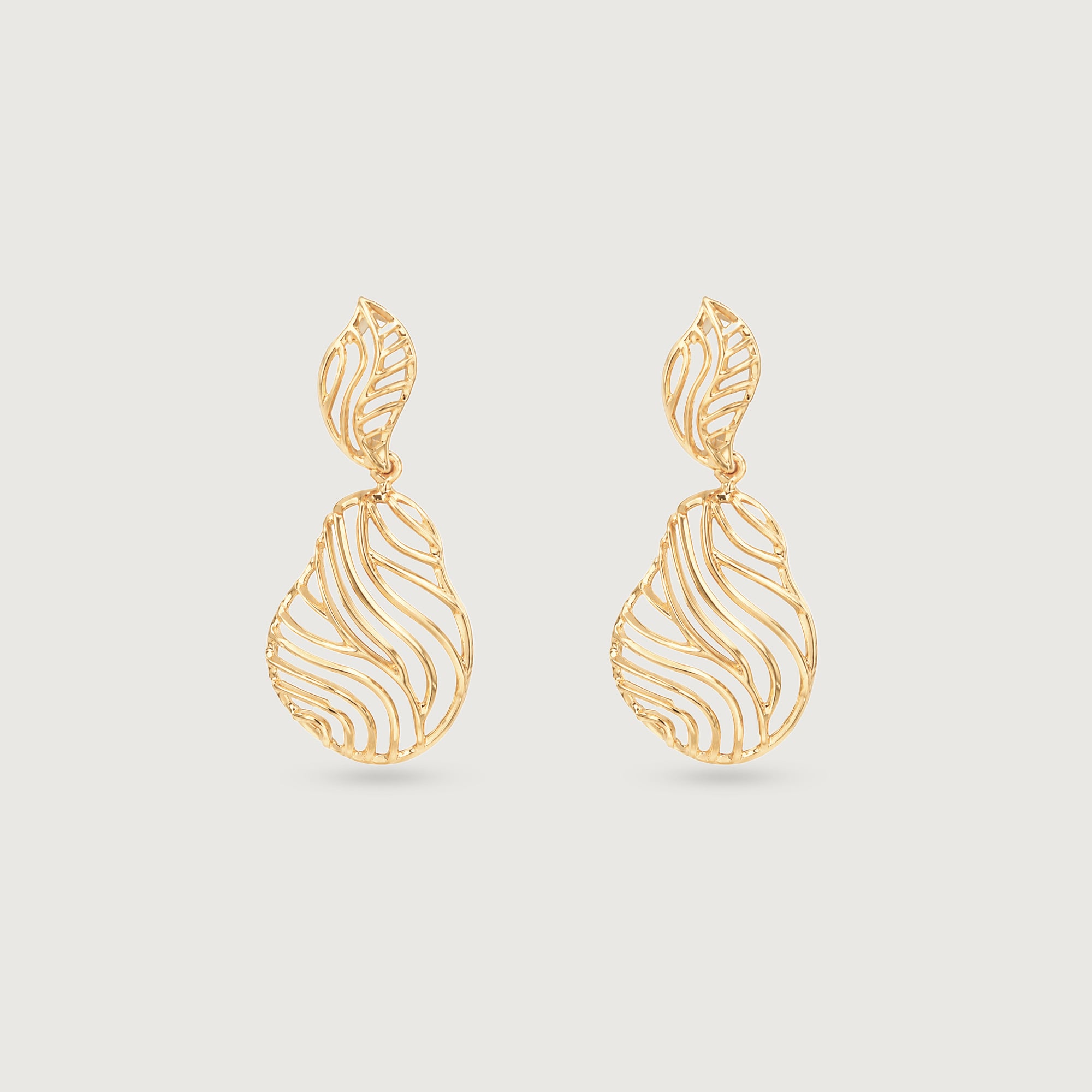 Flowing Dune Gold Drop Earrings