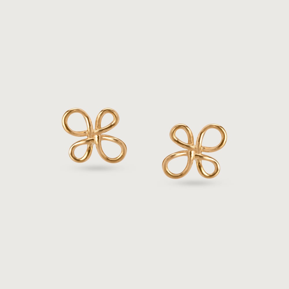 Eternal Blossom 14KT Yellow Gold Stud Earrings,,hi-res thumbnail 3