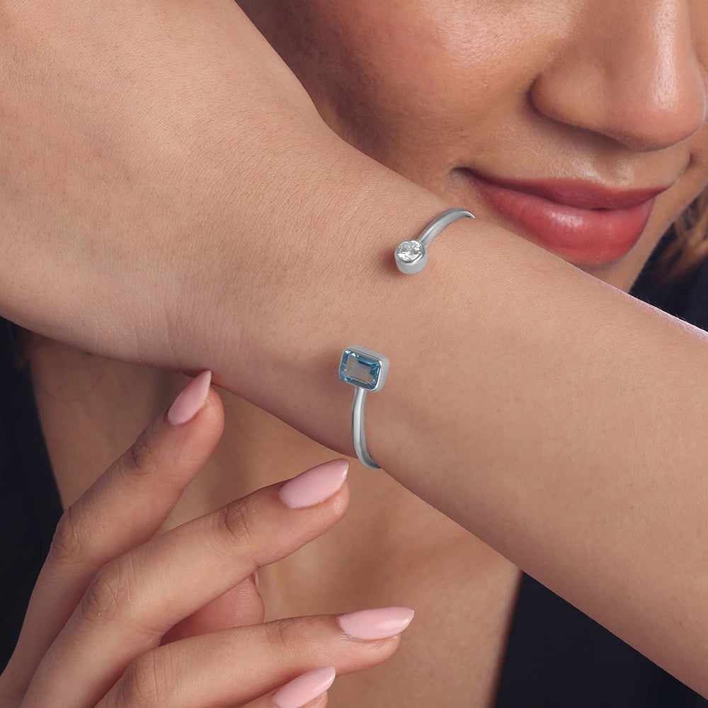 Gleam Duo Silver Bangle,,hi-res thumbnail 2