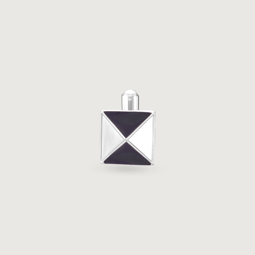 Pyramid Edge Silver Cufflinks,,hi-res thumbnail 3