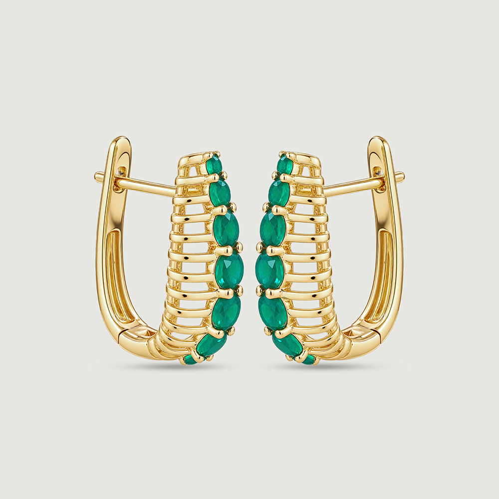 Fresh Graduated Green Onyx Hoop Earrings,,hi-res thumbnail 5