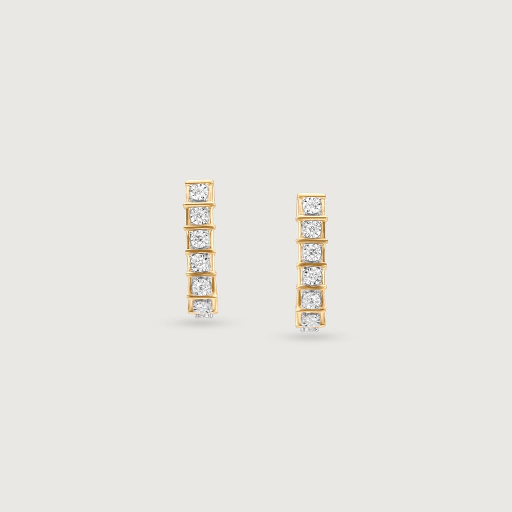 Linear Glow Diamond Hoop Earrings,,hi-res thumbnail 5