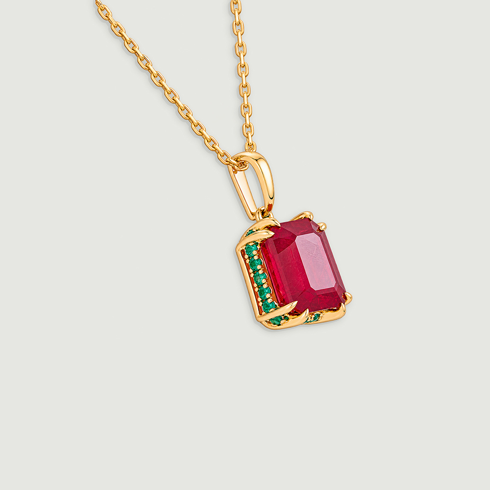 Bold Framed Onyx and Ruby Pendant,,hi-res thumbnail 5