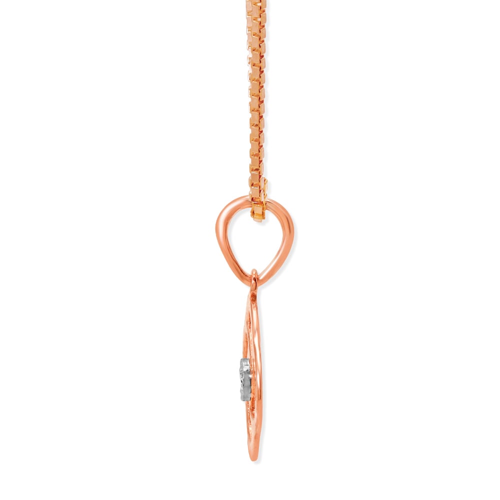 14KT White and Rose Gold Adorable Floral Diamond Pendant,,hi-res thumbnail 5