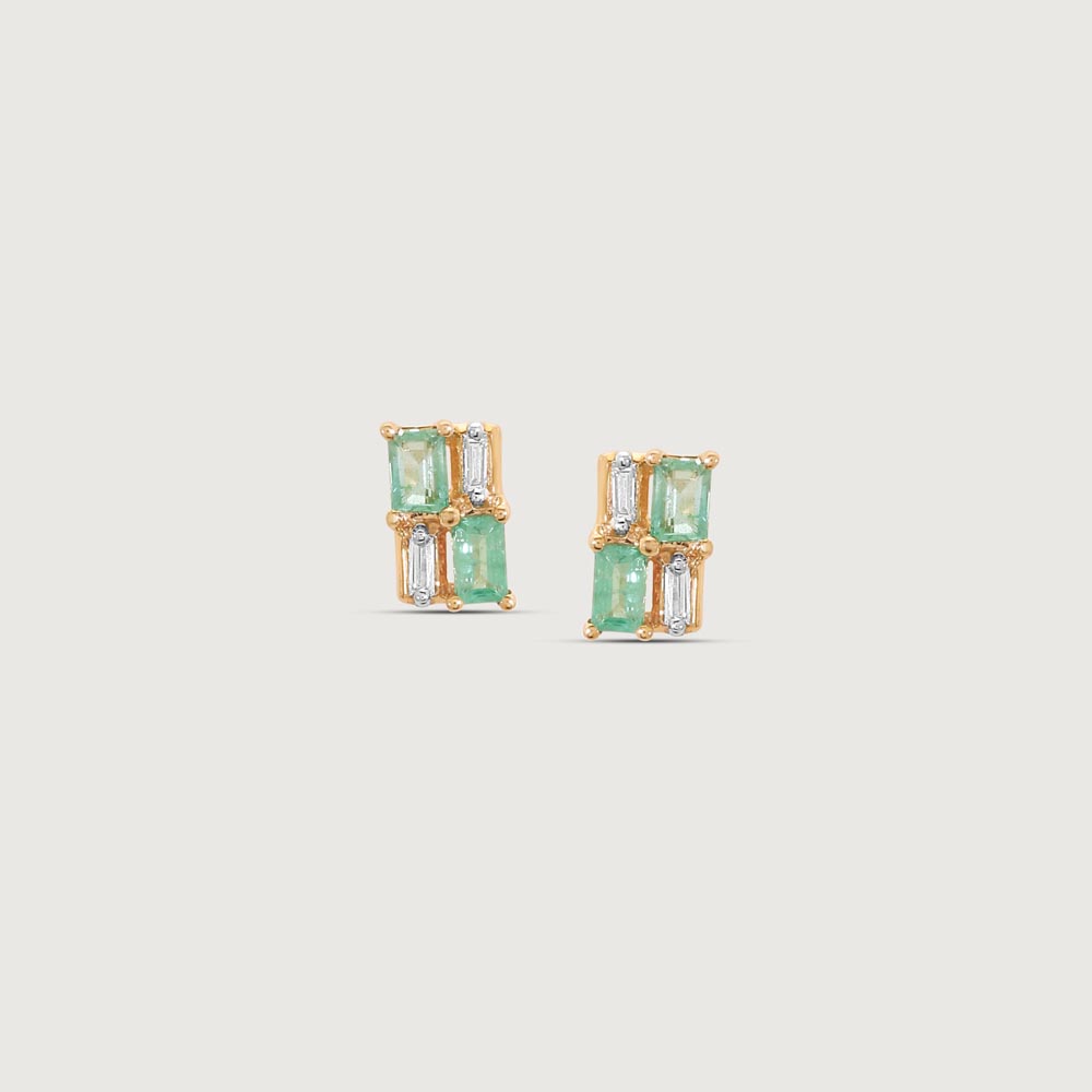 Modern Grid Diamond Stud Earrings,,hi-res thumbnail 3