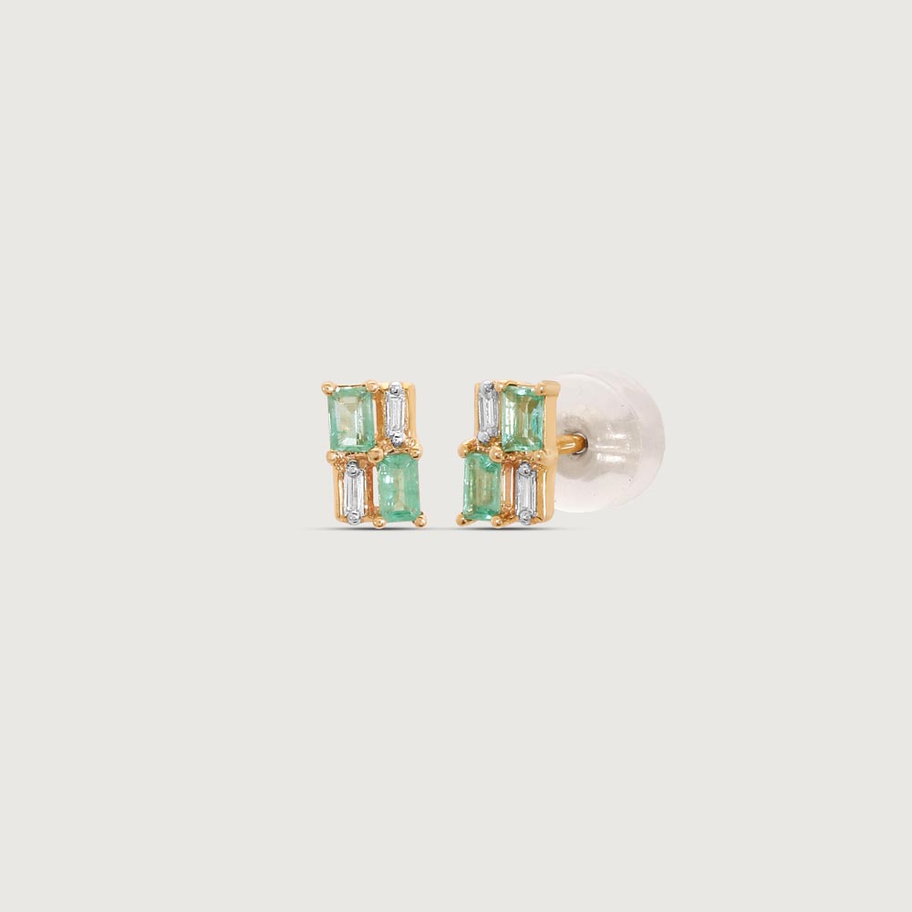 Modern Grid Diamond Stud Earrings,,hi-res thumbnail 4