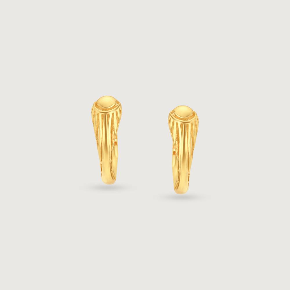 Sleek Radiant Gold Hoop Earrings,,hi-res thumbnail 4