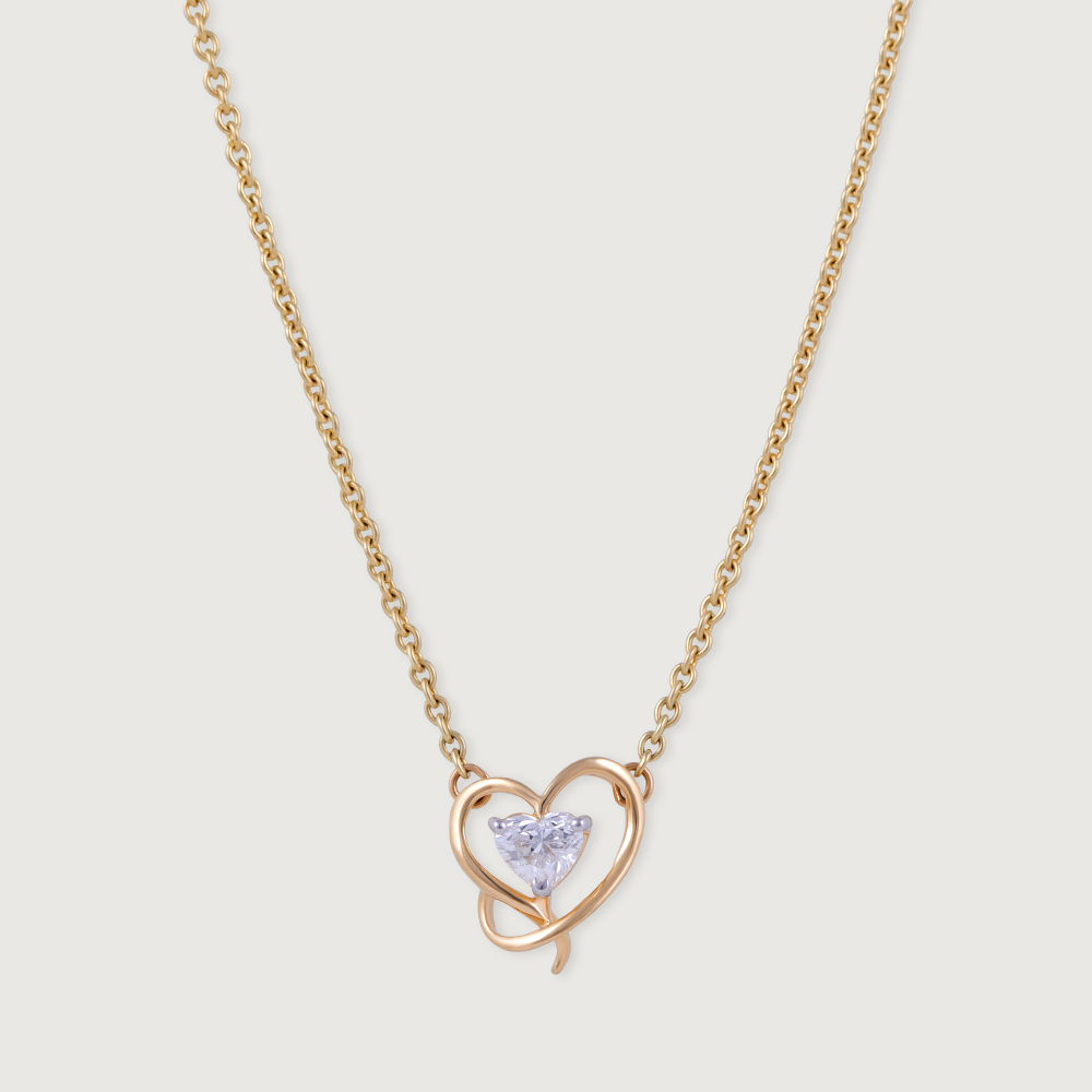 Enchanted Heart 14 kt Gold & Diamond Necklace,,hi-res thumbnail 3