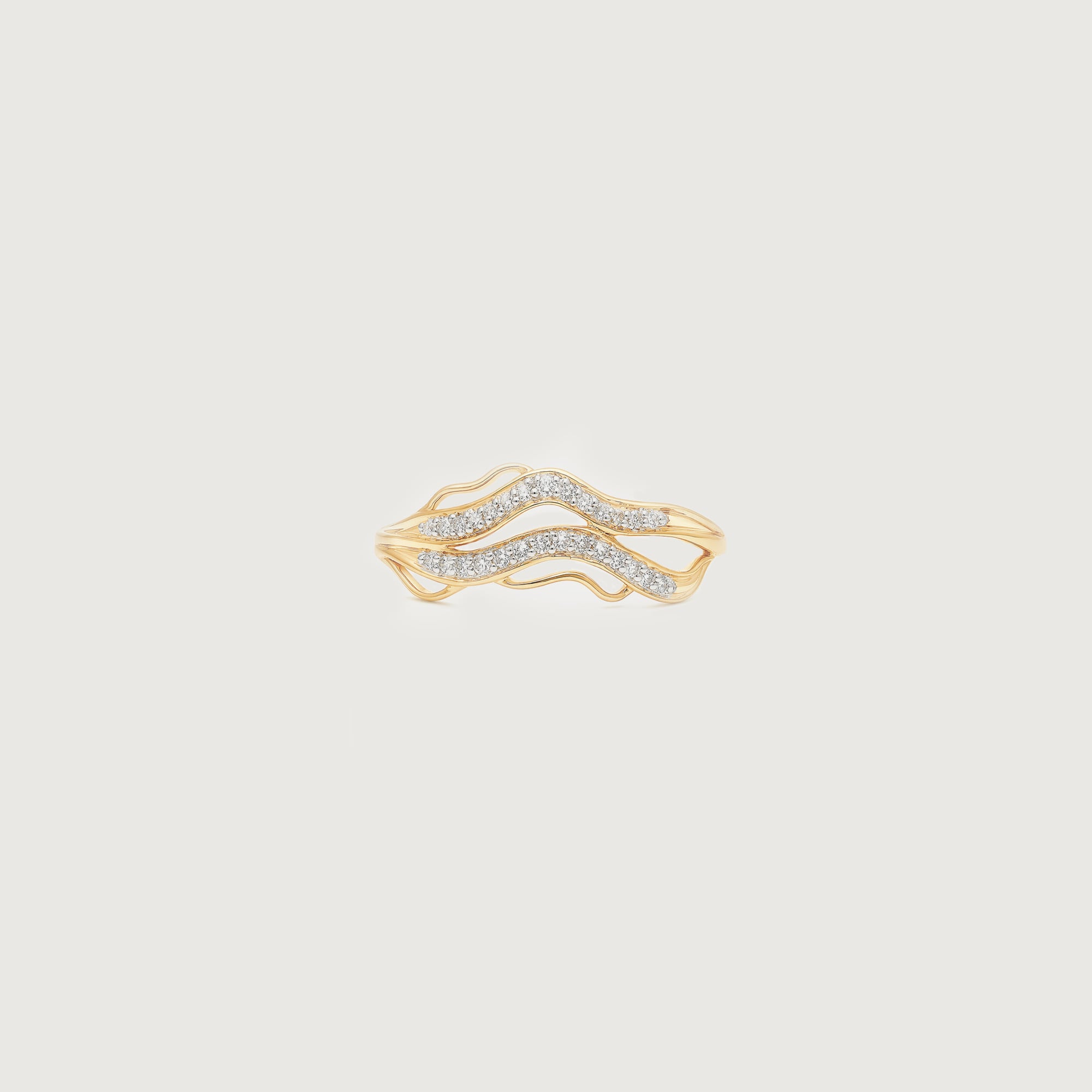 Sculpted Wave Diamond Ring