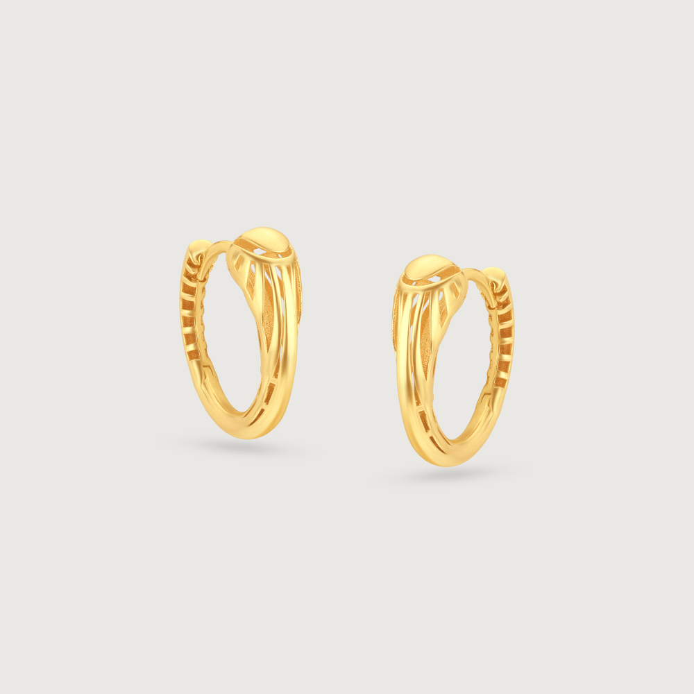 Sleek Radiant Gold Hoop Earrings,,hi-res thumbnail 2