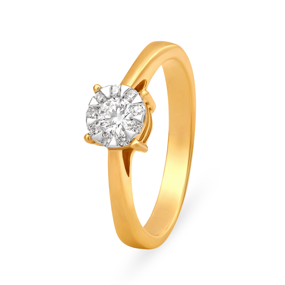 Iconic 18 Karat Gold And Diamond Finger Ring