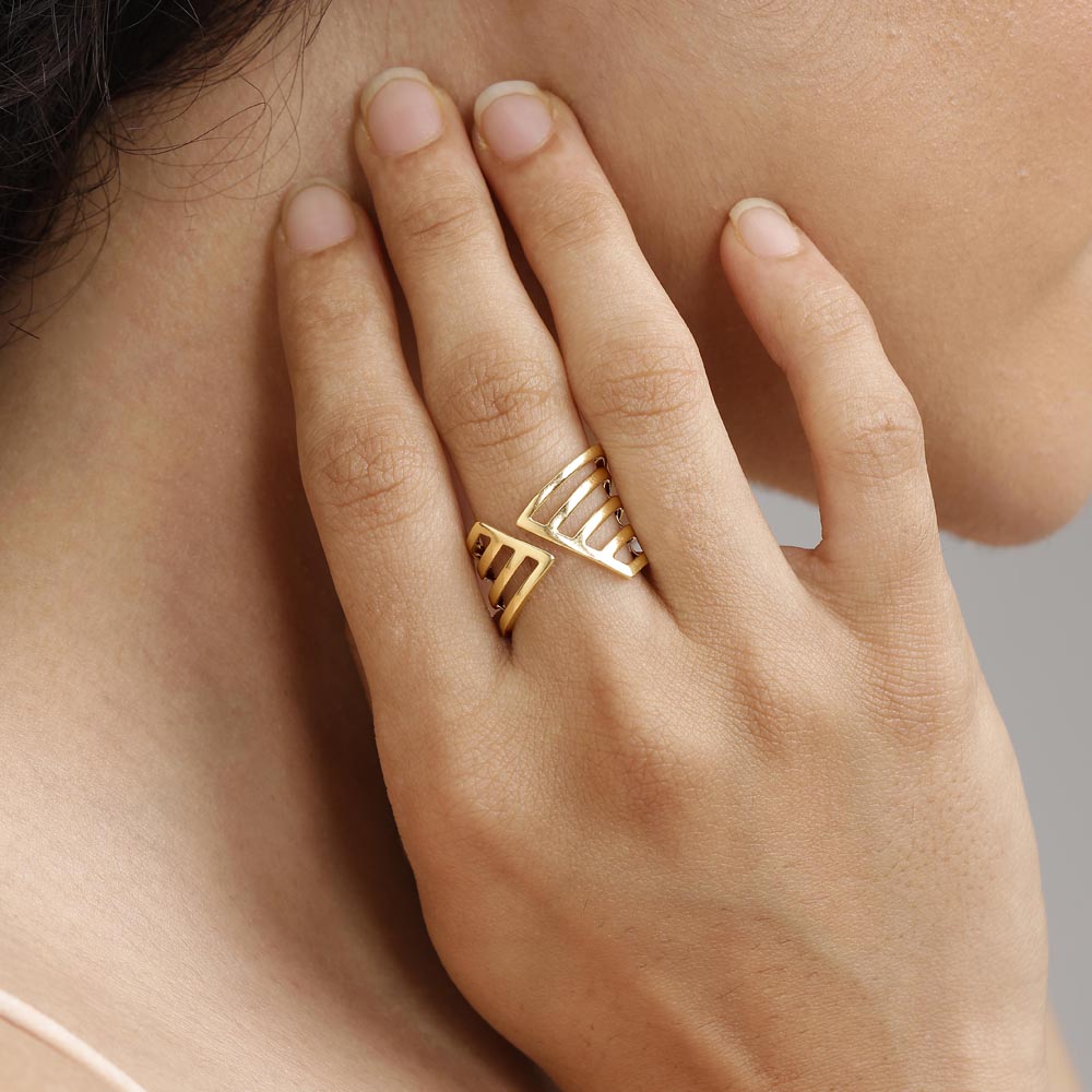 Bold Matrix Gold Ring,,hi-res thumbnail 2