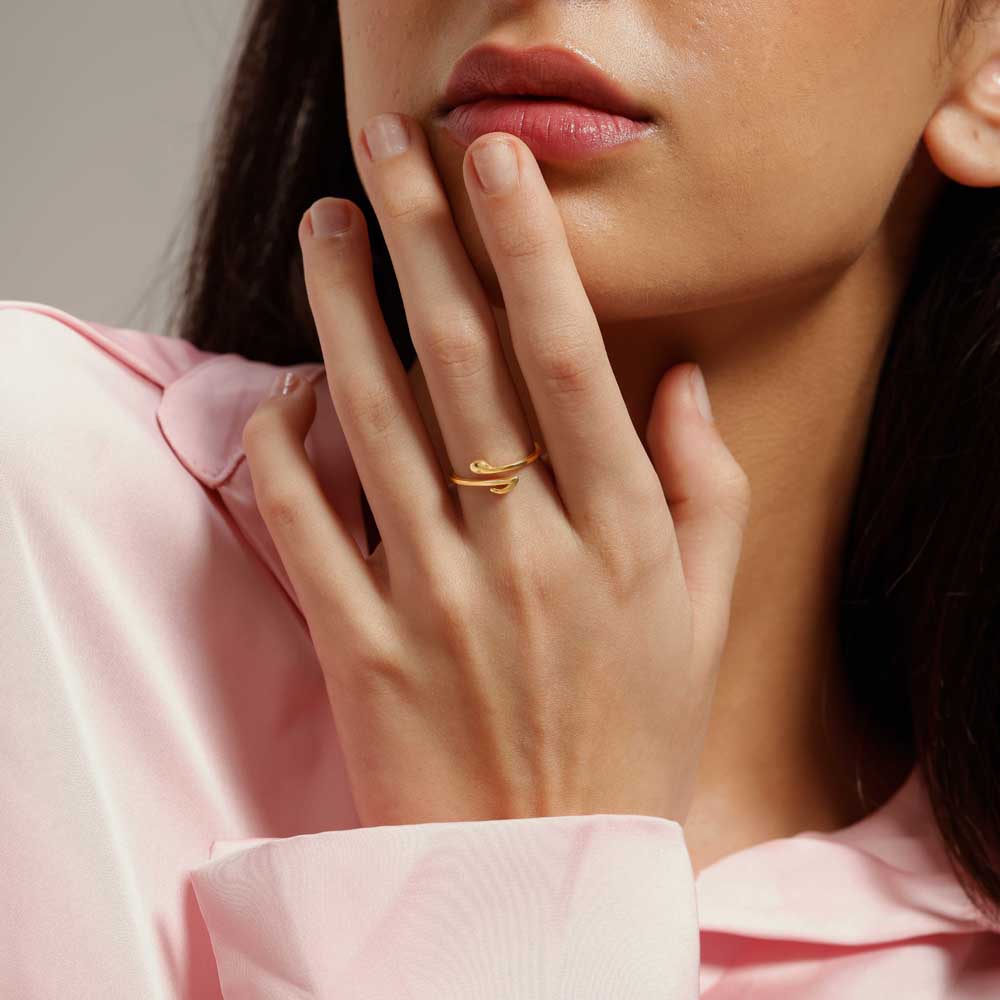 Edgy Fluid Gold Ring,,hi-res thumbnail 2