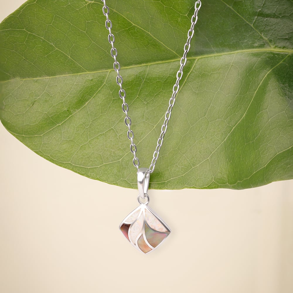 Graceful Sculpted Opal Silver Pendant