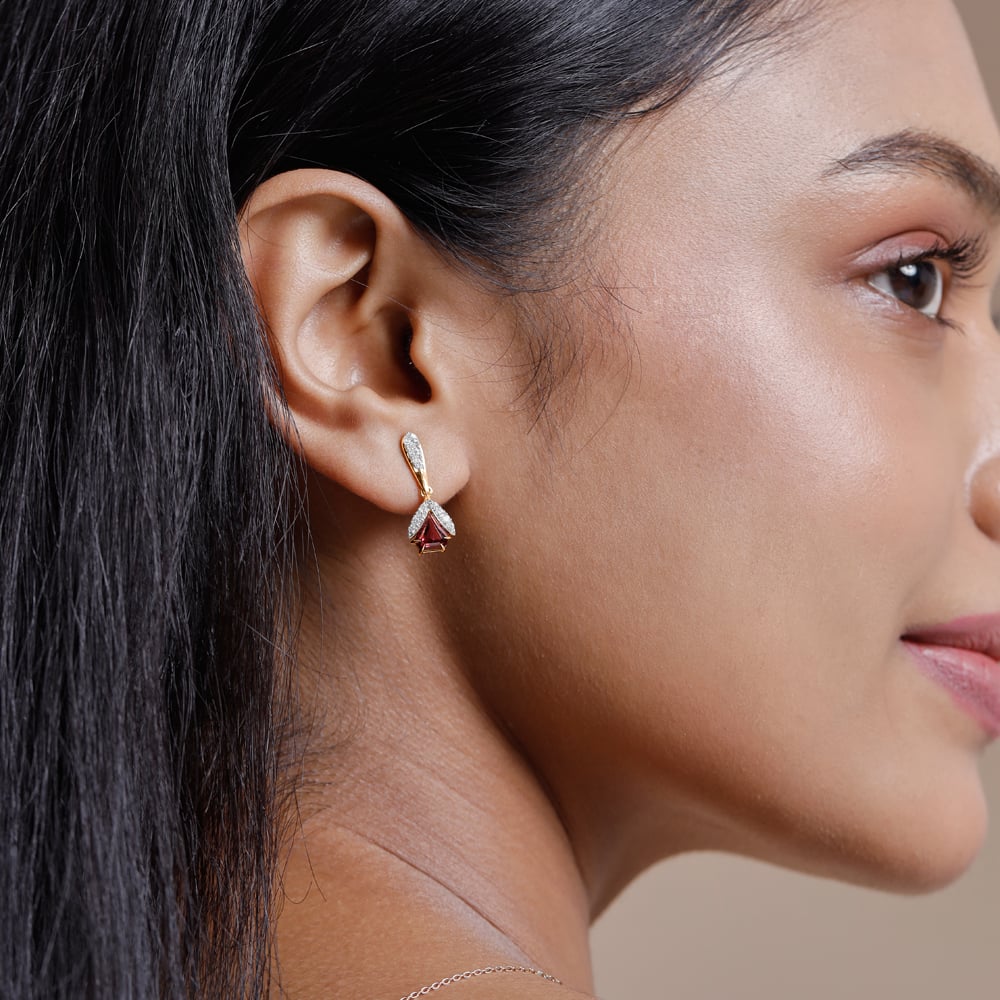 Joyful Lantern Pink Garnet Drop Earrings,,hi-res thumbnail 2