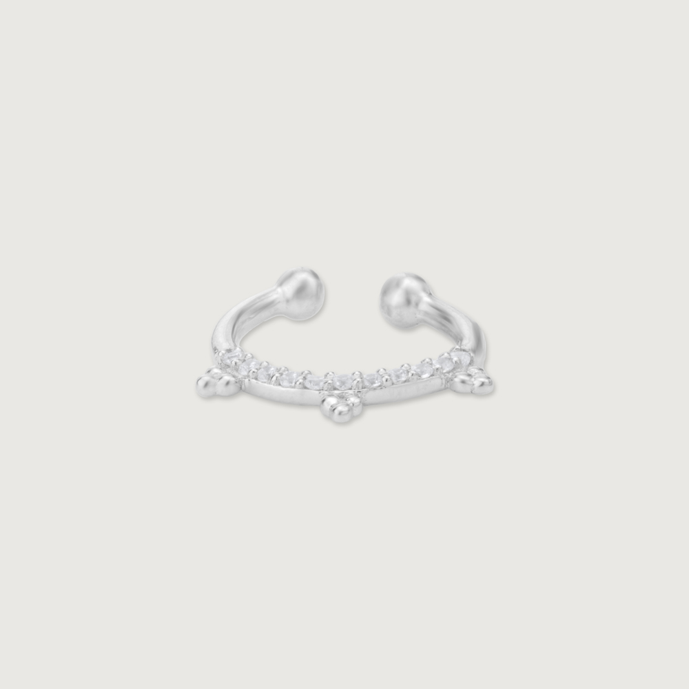 Dainty Halo Silver Septum Ring,,hi-res thumbnail 3