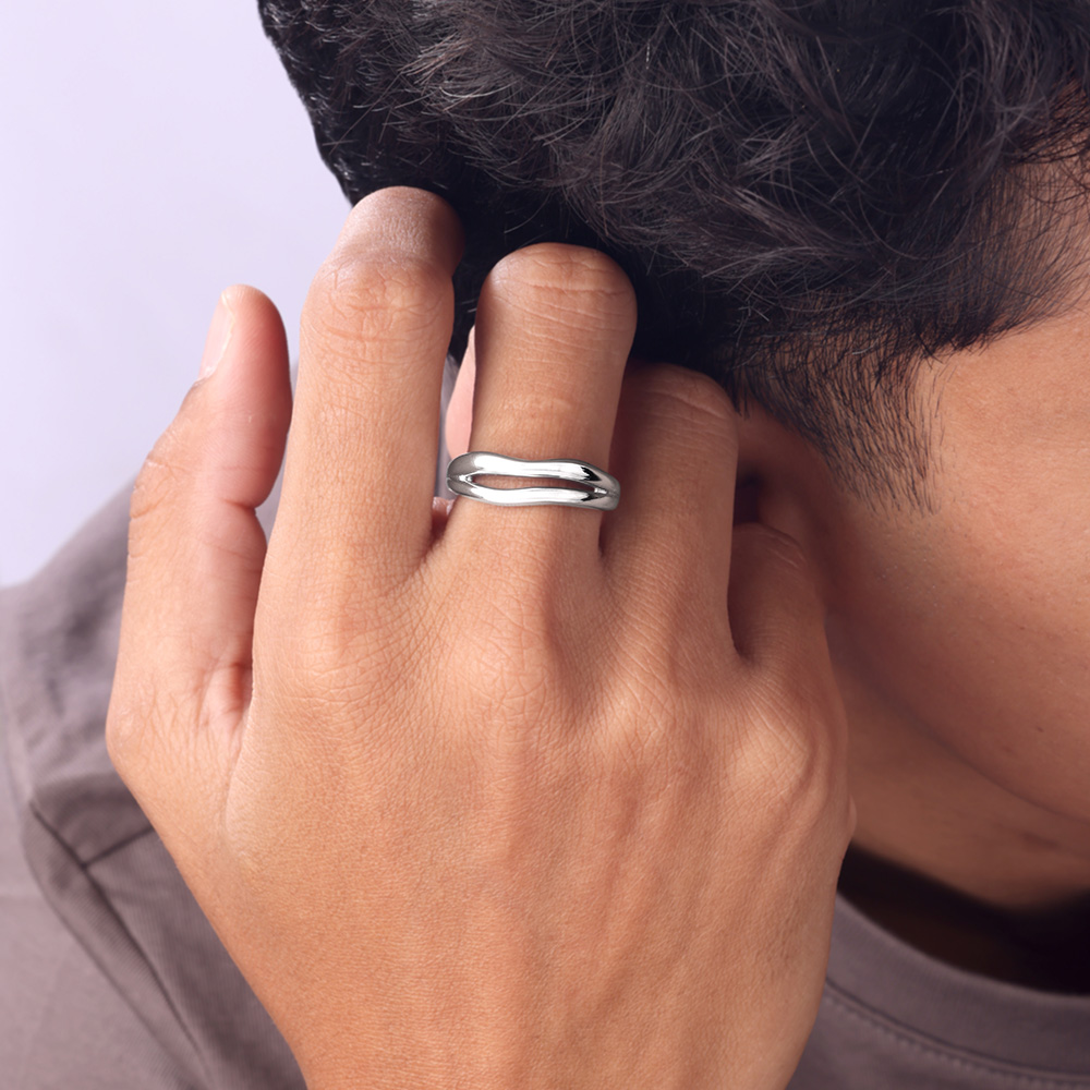 Dual Wave Silver Ring,,hi-res thumbnail 2