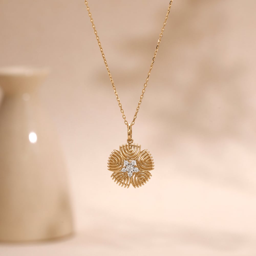 Sculpted Aura Diamond Pendant