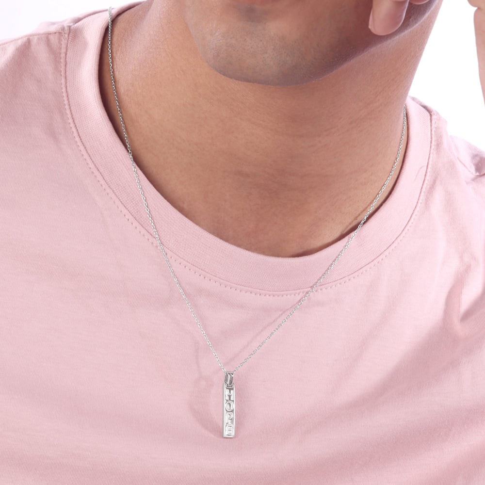 Hope Bar Silver Necklace,,hi-res thumbnail 2
