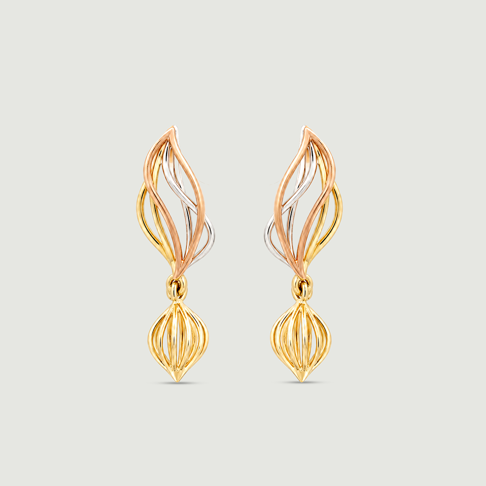 Fluid Layered Gold Drop Earrings,,hi-res thumbnail 3