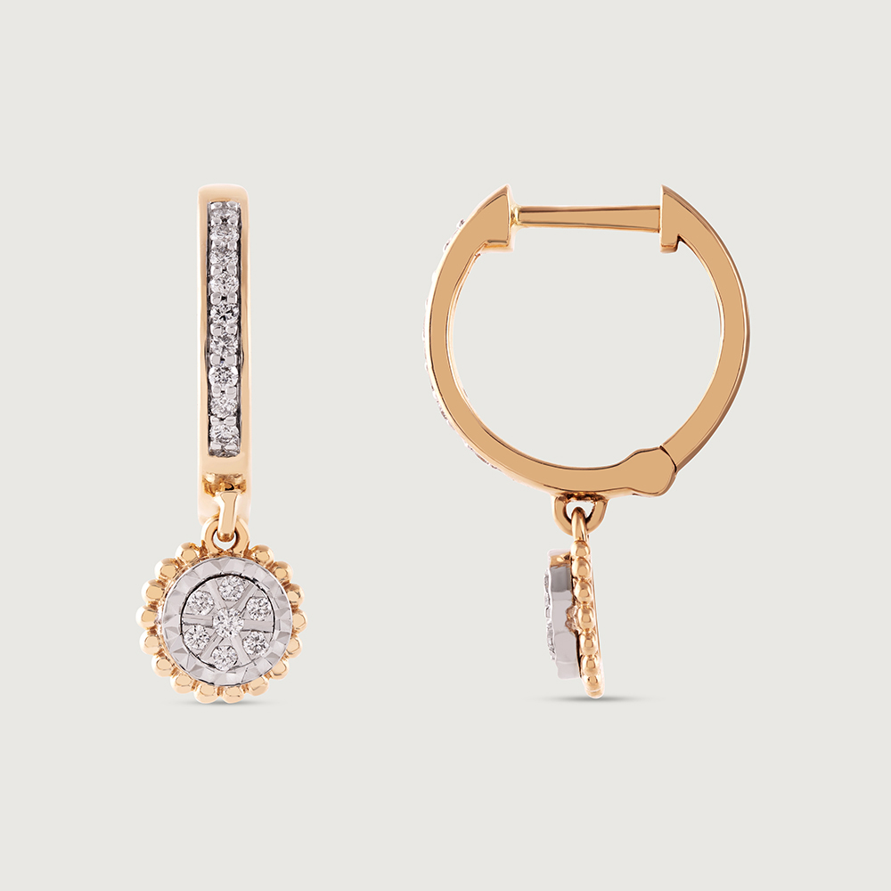 Dazzling Chic Gold & Diamond Hoop Earrings,,hi-res thumbnail 4
