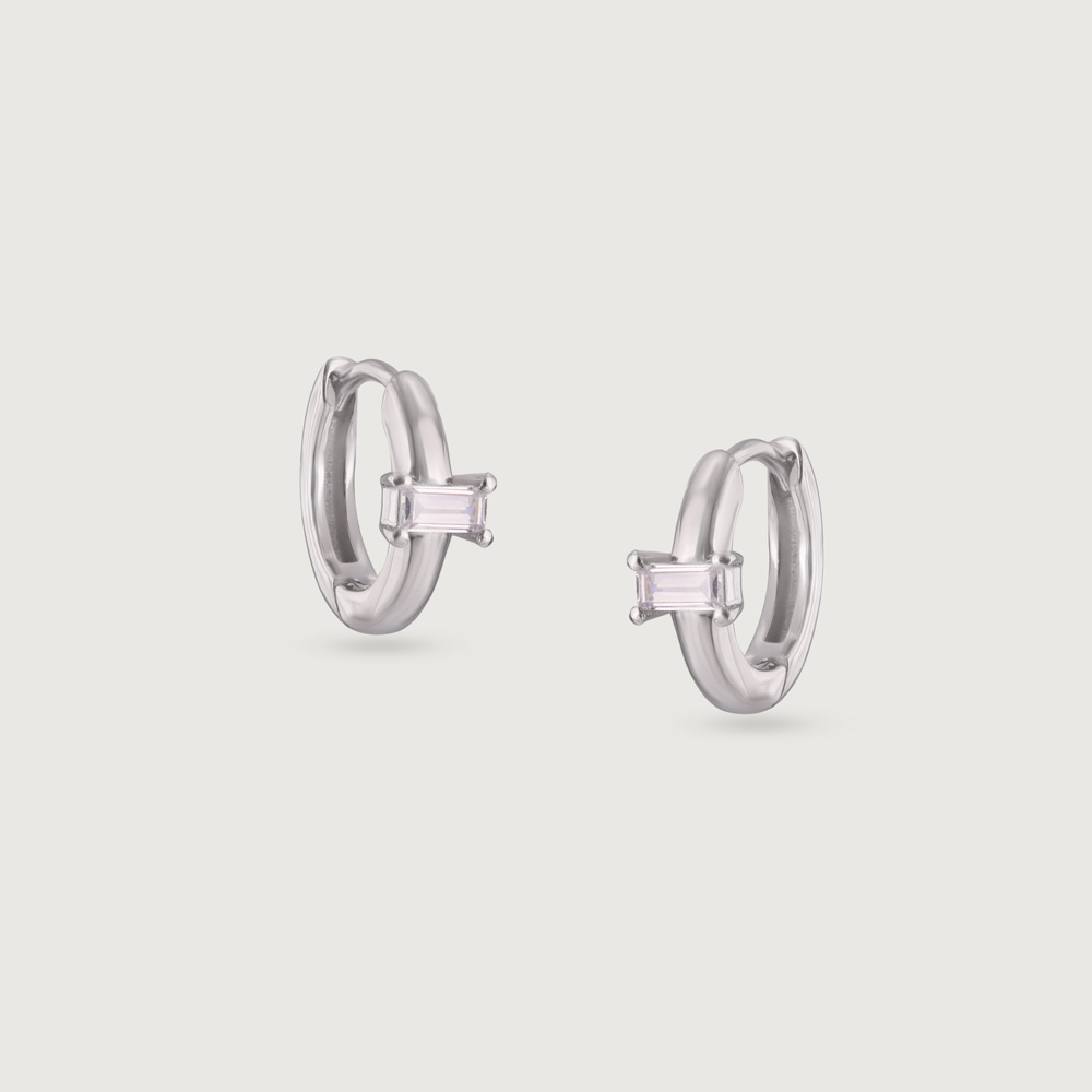 Sleek Glimmer Silver Earrings,,hi-res thumbnail 3