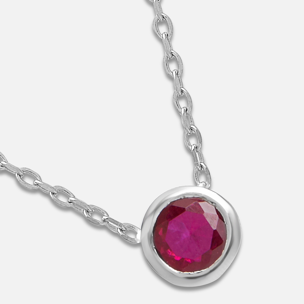 Radiant Ruby Silver Necklace,,hi-res thumbnail 4