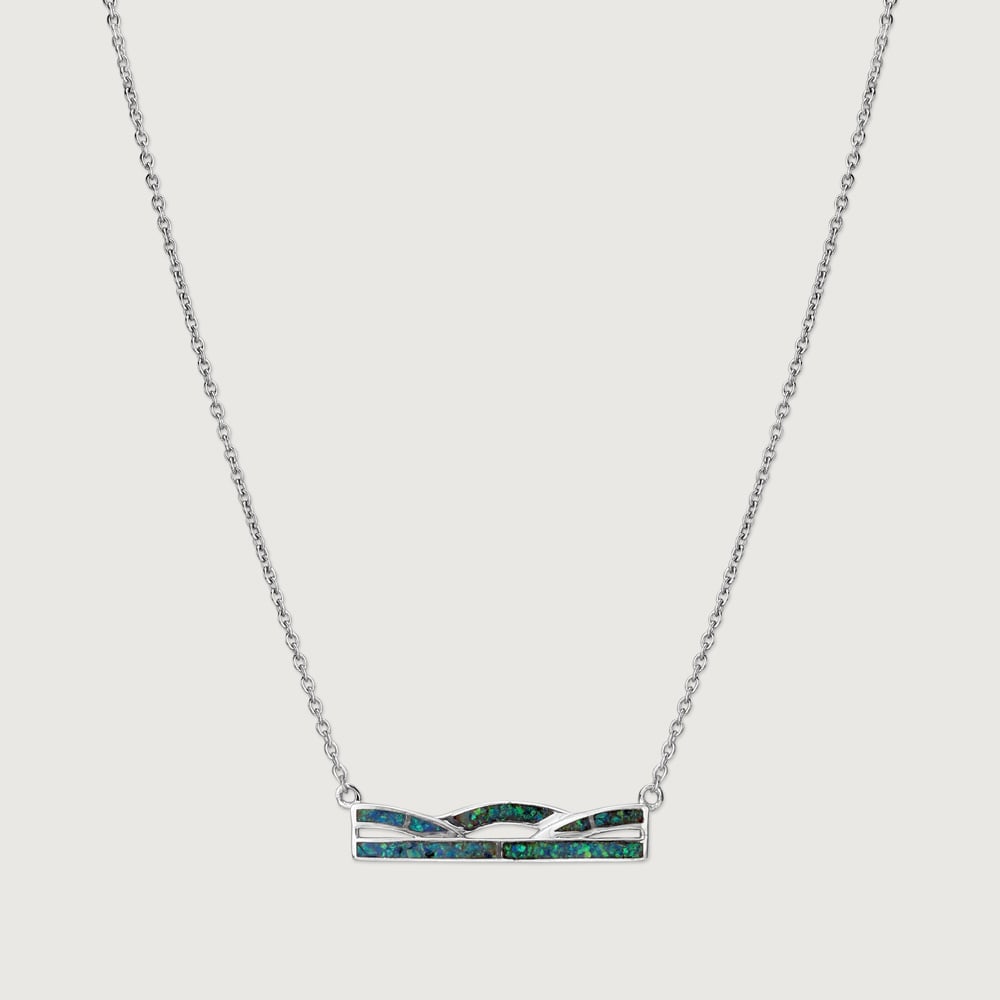 Shine Waves Silver Necklace,,hi-res thumbnail 2