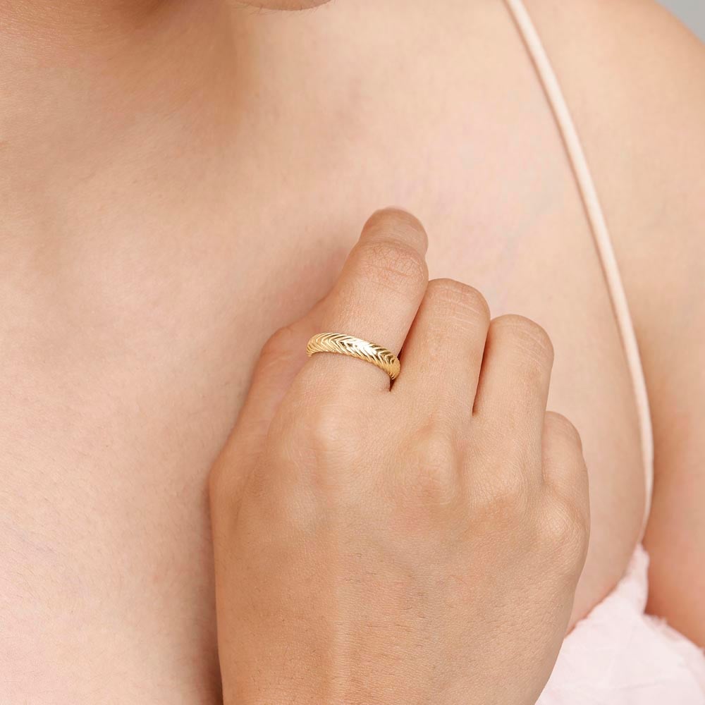 Striking Groove Gold Ring,,hi-res thumbnail 2
