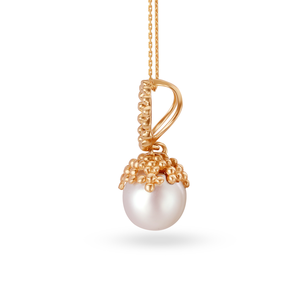 14KT Yellow Gold Pearl Pendant,,hi-res thumbnail 3