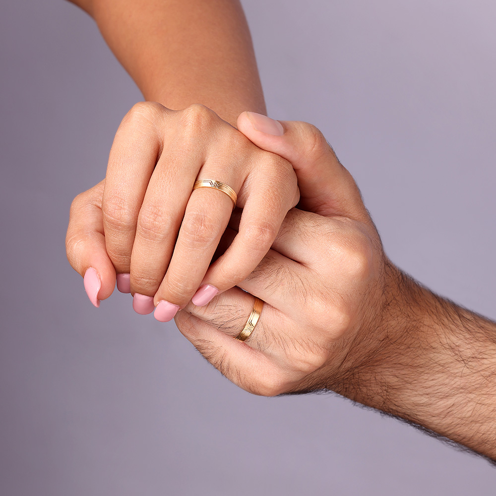 Me & We - Love Sync Band 18KT Gold Couple Ring-Single Piece,,hi-res thumbnail 2