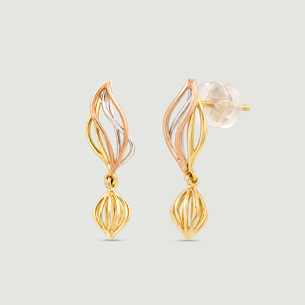 Fluid Layered Gold Drop Earrings,,hi-res thumbnail 4