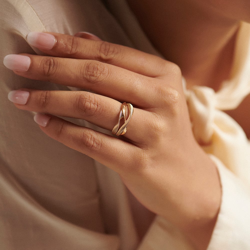 Textured Confluence Gold Ring,,hi-res thumbnail 2