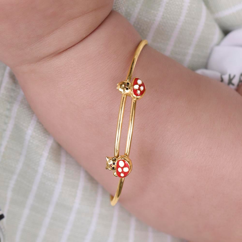 Flutter Ladybugs Gold Bangle,,hi-res thumbnail 2