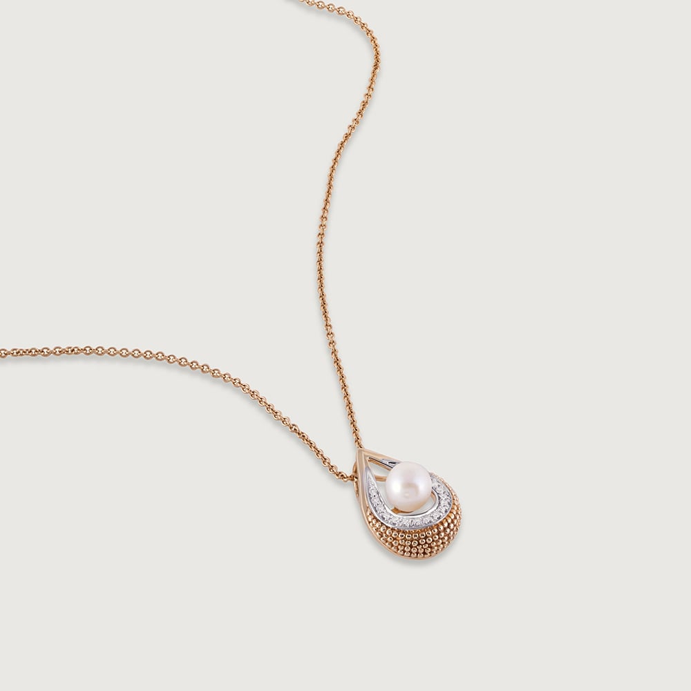 Soft Lustrous Pearl & Diamond Pendant,,hi-res thumbnail 3
