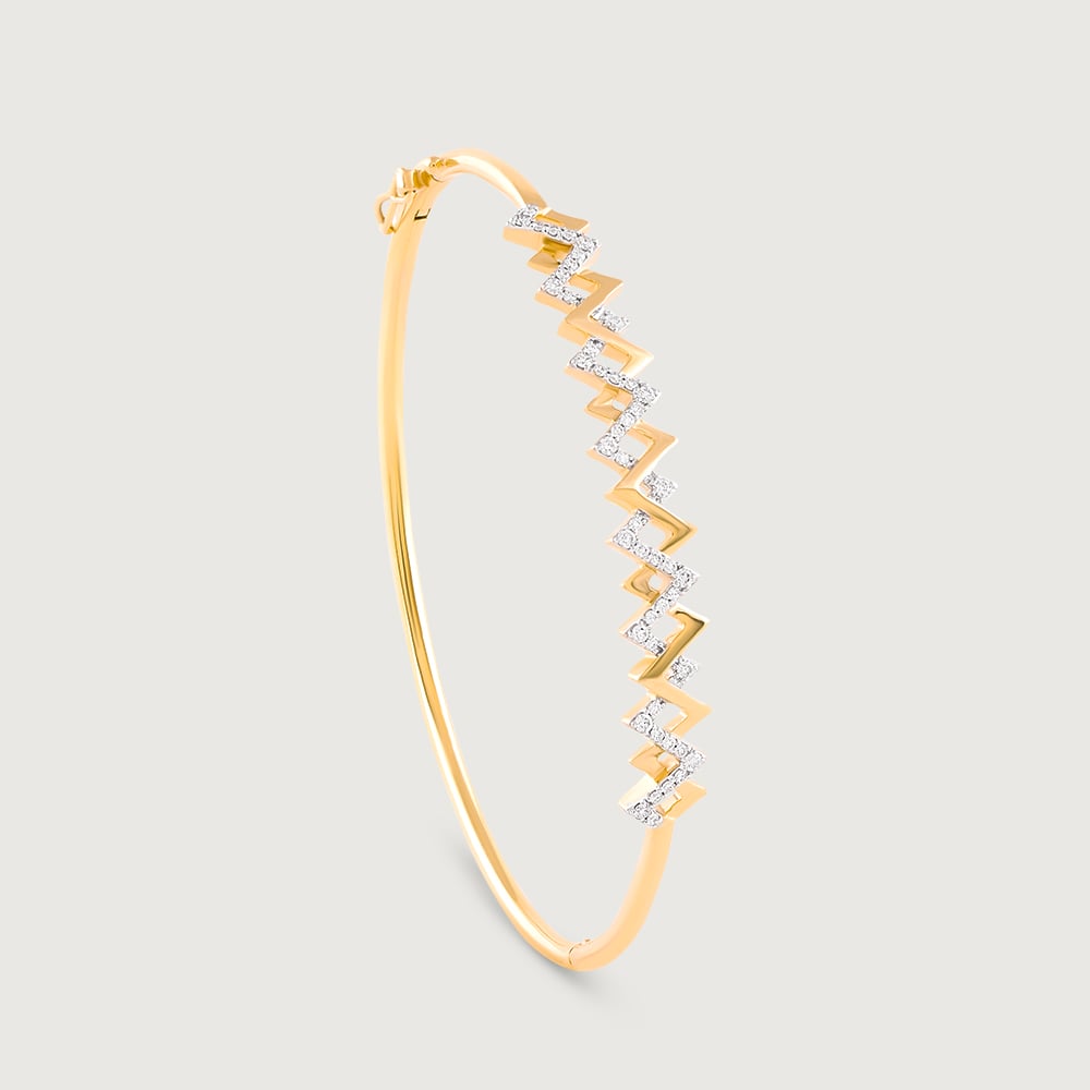 Rhythmic Twist Gold & Diamond Bangle,,hi-res thumbnail 4