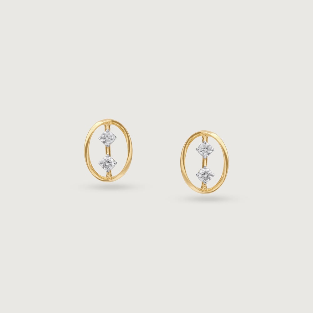Oval Pop Diamond Earrings,,hi-res thumbnail 3