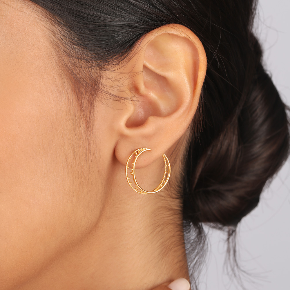 Universe Swirls 14Kt Hoop Earring,,hi-res thumbnail 2