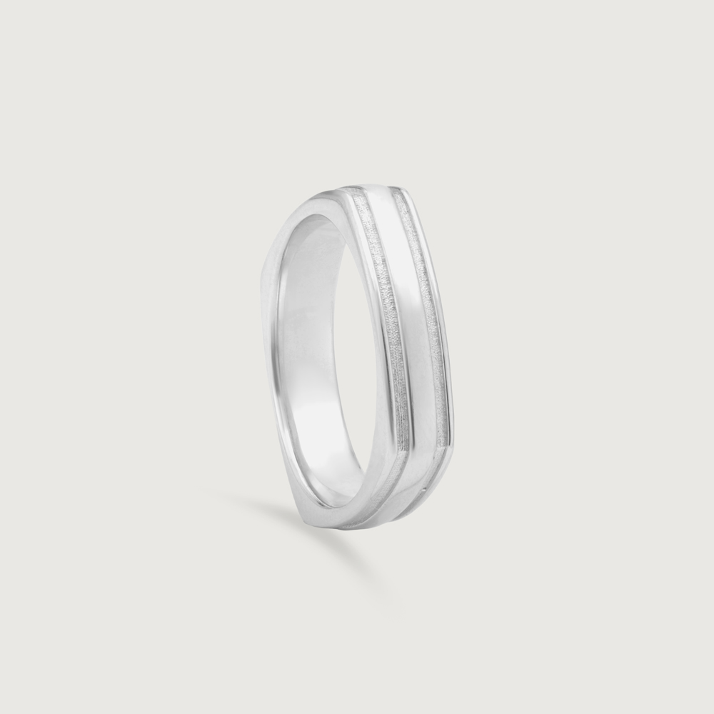 Geometric Edge Silver Ring,,hi-res thumbnail 3